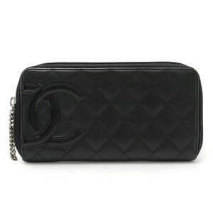 CHANEL Cambon Line Coco Mark Round Long Wallet in Soft Calf Leather, Enamel, ...